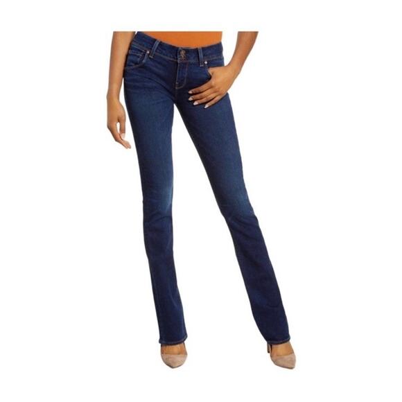 Hudson Jeans Beth‎ OBSC Baby Boot Cut Low Rise Dark Wash Stretch Denim Size 27 - Picture 1 of 12